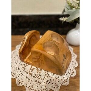 Handmade Wood Napkin, Salt & Pepper Holder